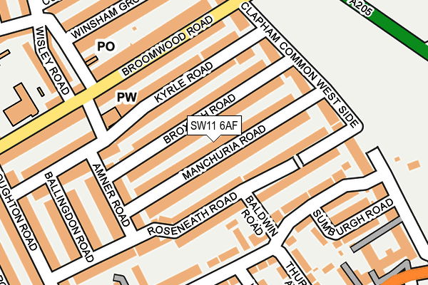 SW11 6AF map - OS OpenMap – Local (Ordnance Survey)