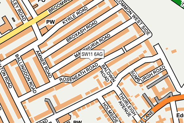 SW11 6AG map - OS OpenMap – Local (Ordnance Survey)