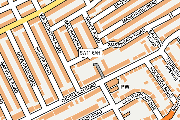 SW11 6AH map - OS OpenMap – Local (Ordnance Survey)