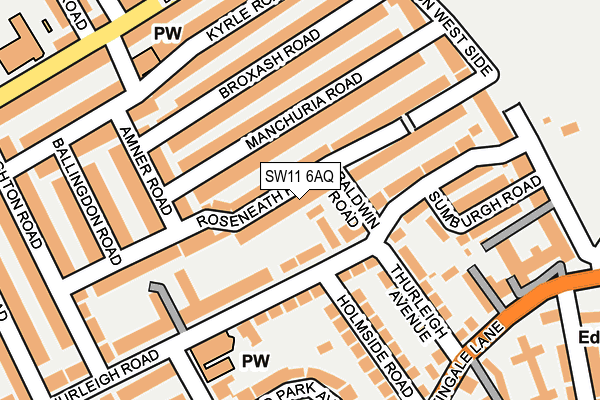 SW11 6AQ map - OS OpenMap – Local (Ordnance Survey)