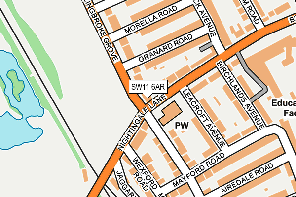 SW11 6AR map - OS OpenMap – Local (Ordnance Survey)