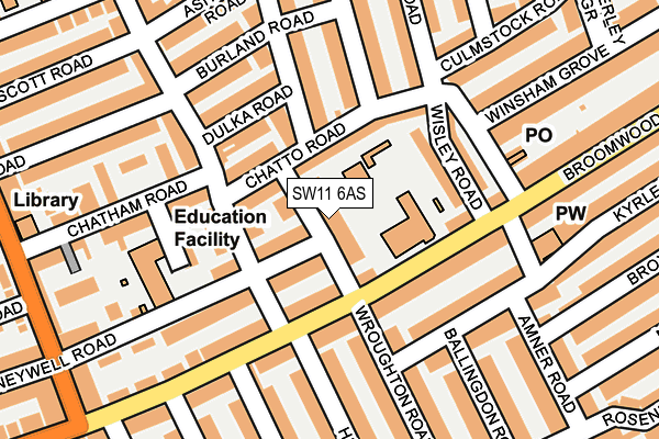 SW11 6AS map - OS OpenMap – Local (Ordnance Survey)