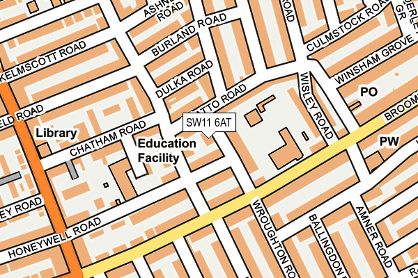 SW11 6AT map - OS OpenMap – Local (Ordnance Survey)