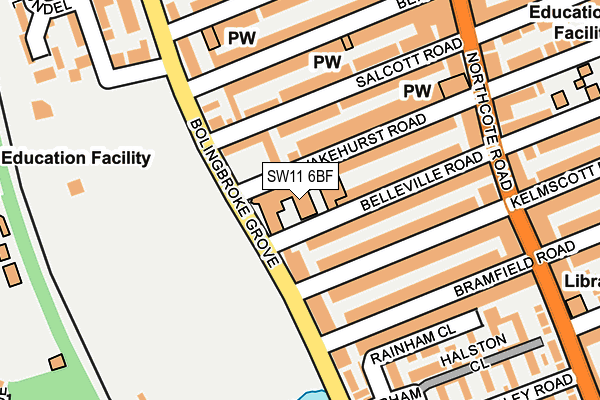 SW11 6BF map - OS OpenMap – Local (Ordnance Survey)