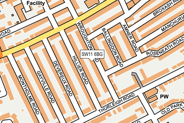 SW11 6BG map - OS OpenMap – Local (Ordnance Survey)