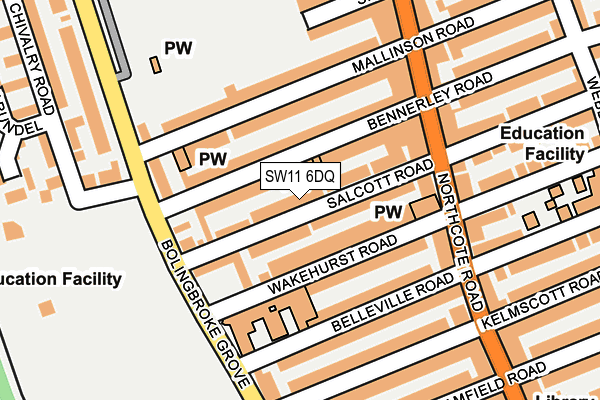 SW11 6DQ map - OS OpenMap – Local (Ordnance Survey)