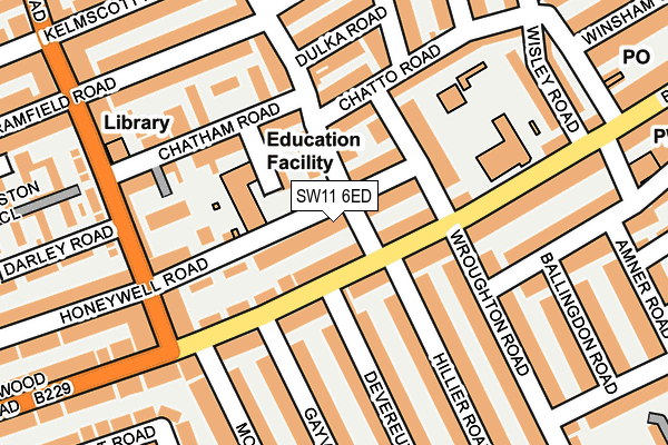 SW11 6ED map - OS OpenMap – Local (Ordnance Survey)