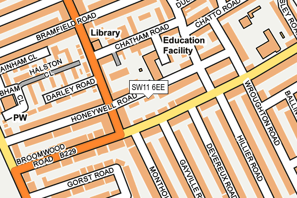 SW11 6EE map - OS OpenMap – Local (Ordnance Survey)