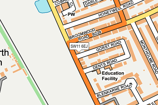 SW11 6EJ map - OS OpenMap – Local (Ordnance Survey)