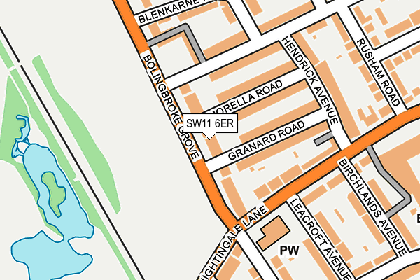 SW11 6ER map - OS OpenMap – Local (Ordnance Survey)