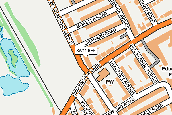 SW11 6ES map - OS OpenMap – Local (Ordnance Survey)