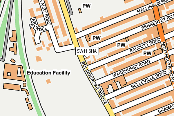 SW11 6HA map - OS OpenMap – Local (Ordnance Survey)