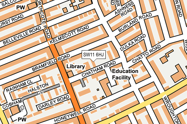 SW11 6HJ map - OS OpenMap – Local (Ordnance Survey)