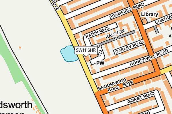 SW11 6HR map - OS OpenMap – Local (Ordnance Survey)