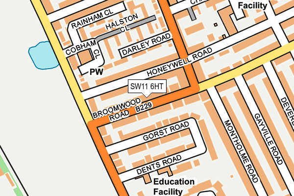 SW11 6HT map - OS OpenMap – Local (Ordnance Survey)