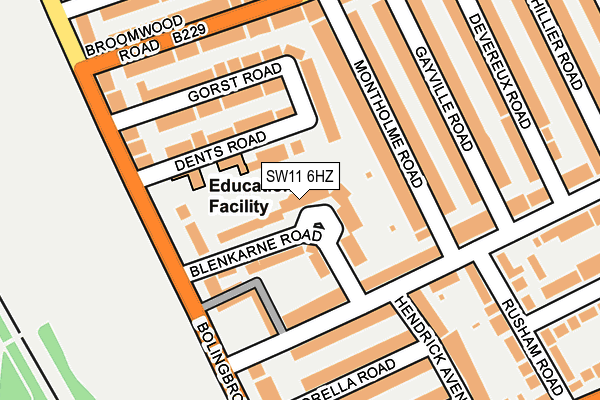 SW11 6HZ map - OS OpenMap – Local (Ordnance Survey)