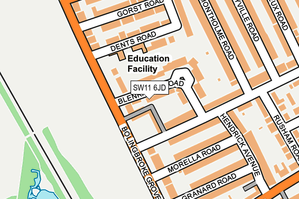 SW11 6JD map - OS OpenMap – Local (Ordnance Survey)
