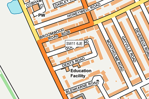 SW11 6JE map - OS OpenMap – Local (Ordnance Survey)