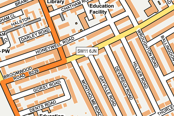 SW11 6JN map - OS OpenMap – Local (Ordnance Survey)