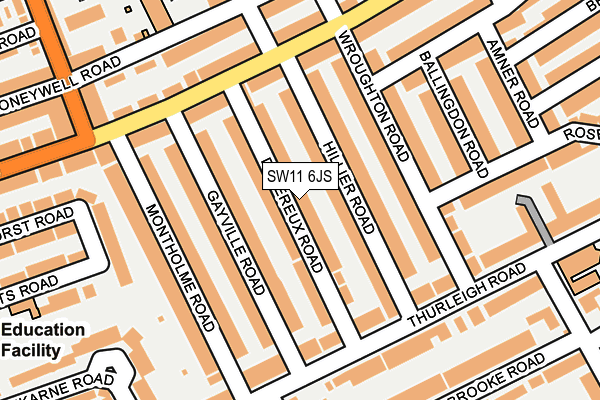 SW11 6JS map - OS OpenMap – Local (Ordnance Survey)