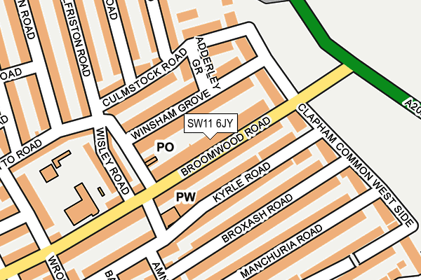 SW11 6JY map - OS OpenMap – Local (Ordnance Survey)