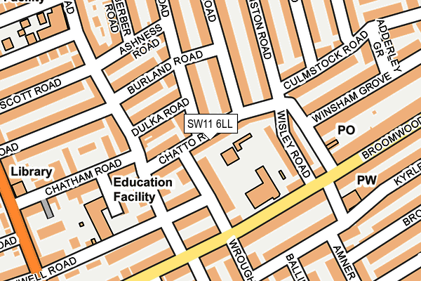 SW11 6LL map - OS OpenMap – Local (Ordnance Survey)