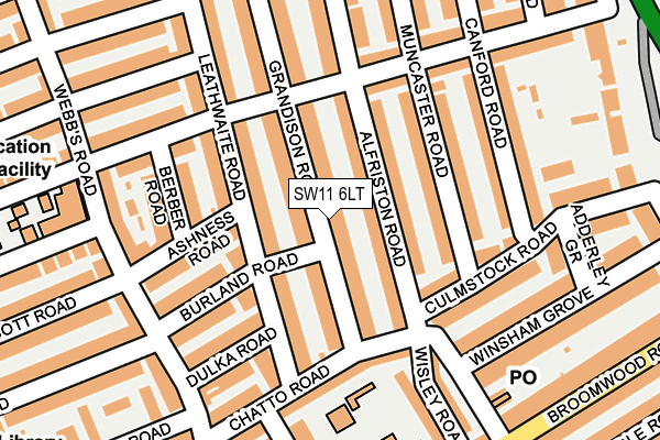 SW11 6LT map - OS OpenMap – Local (Ordnance Survey)