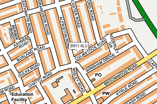 SW11 6LU map - OS OpenMap – Local (Ordnance Survey)