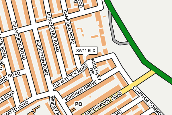 SW11 6LX map - OS OpenMap – Local (Ordnance Survey)