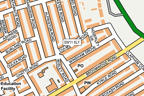 SW11 6LY map - OS OpenMap – Local (Ordnance Survey)