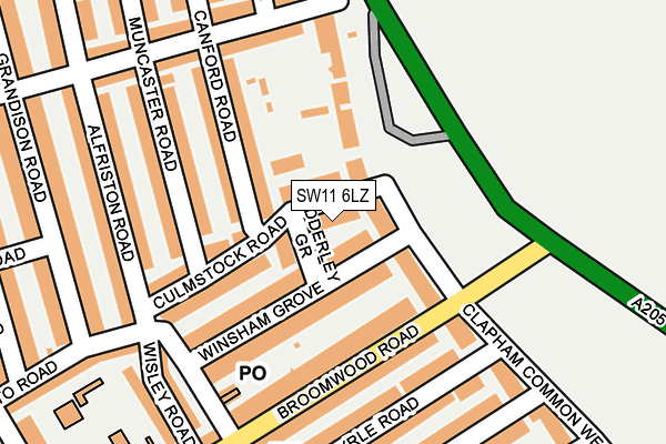 SW11 6LZ map - OS OpenMap – Local (Ordnance Survey)