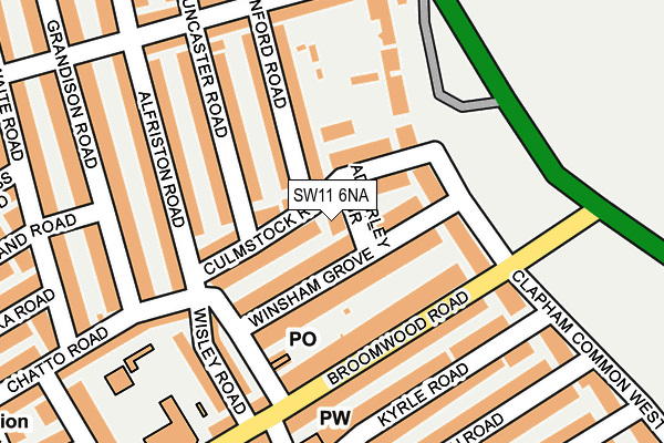 SW11 6NA map - OS OpenMap – Local (Ordnance Survey)