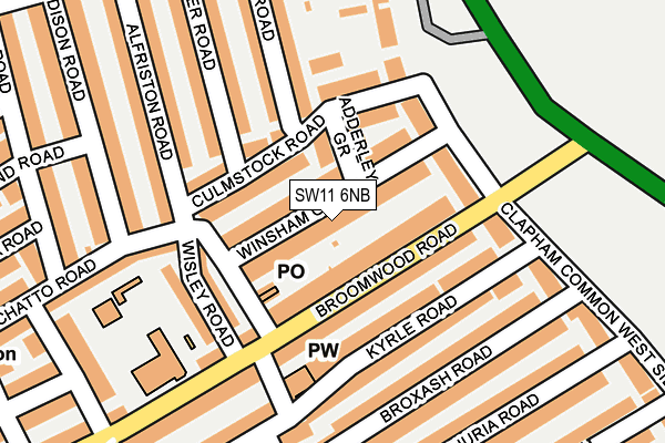 SW11 6NB map - OS OpenMap – Local (Ordnance Survey)