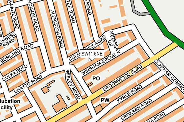 SW11 6NE map - OS OpenMap – Local (Ordnance Survey)