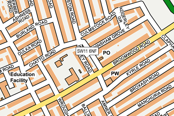 SW11 6NF map - OS OpenMap – Local (Ordnance Survey)