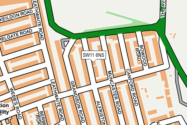 SW11 6NS map - OS OpenMap – Local (Ordnance Survey)