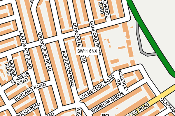 SW11 6NX map - OS OpenMap – Local (Ordnance Survey)