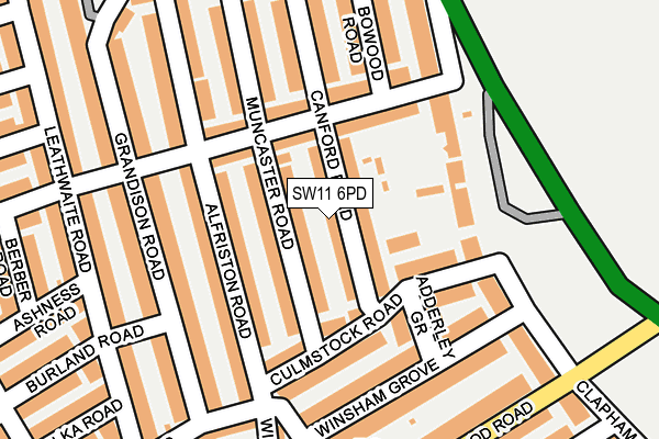 SW11 6PD map - OS OpenMap – Local (Ordnance Survey)