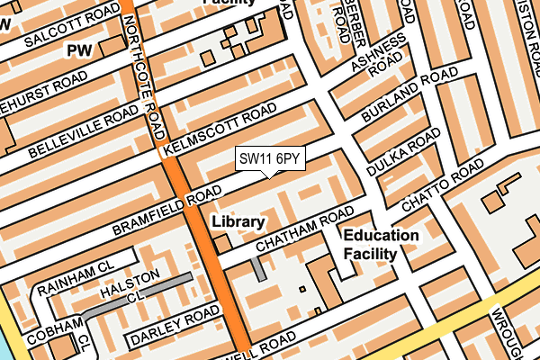 SW11 6PY map - OS OpenMap – Local (Ordnance Survey)