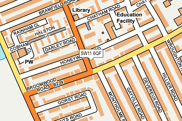 SW11 6QF map - OS OpenMap – Local (Ordnance Survey)