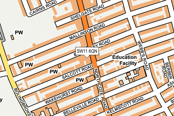 SW11 6QN map - OS OpenMap – Local (Ordnance Survey)