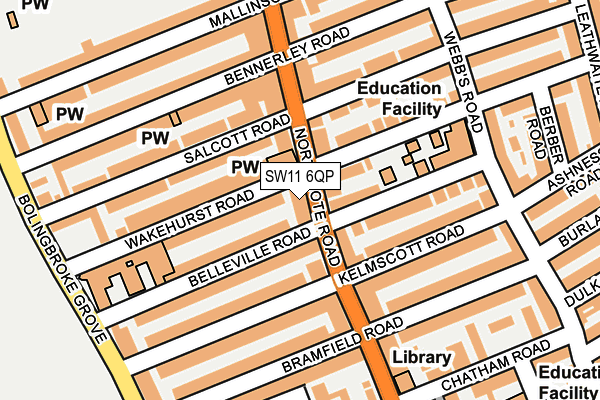 SW11 6QP map - OS OpenMap – Local (Ordnance Survey)