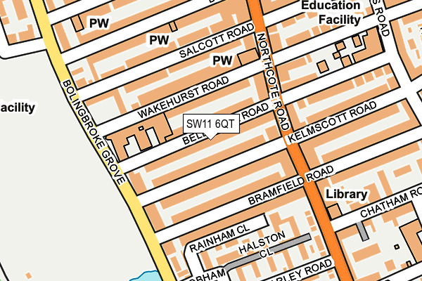 SW11 6QT map - OS OpenMap – Local (Ordnance Survey)