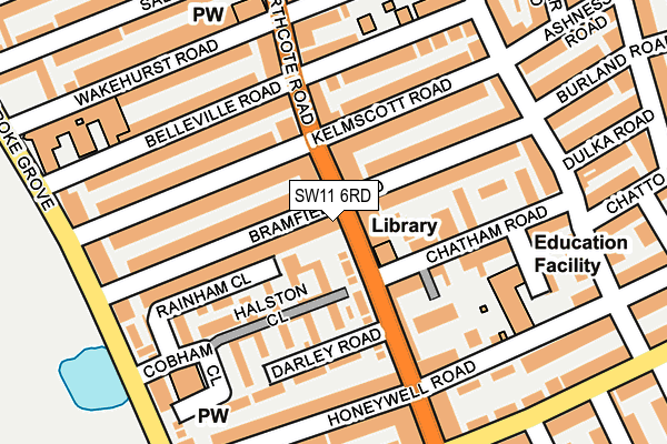 SW11 6RD map - OS OpenMap – Local (Ordnance Survey)