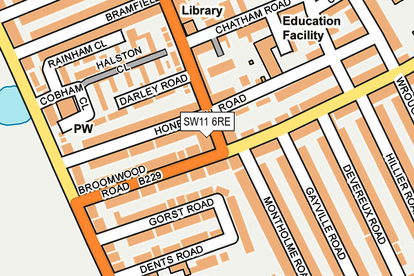 SW11 6RE map - OS OpenMap – Local (Ordnance Survey)