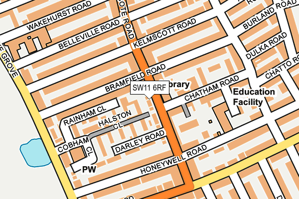 SW11 6RF map - OS OpenMap – Local (Ordnance Survey)