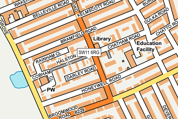 SW11 6RG map - OS OpenMap – Local (Ordnance Survey)