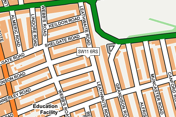 Map of 50 LEATHWAITE ROAD (FREEHOLD) LIMITED at local scale