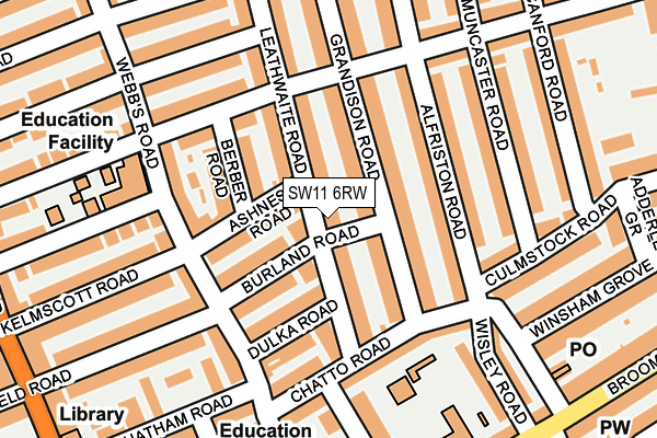 SW11 6RW map - OS OpenMap – Local (Ordnance Survey)