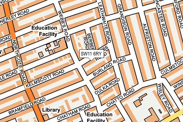 SW11 6RY map - OS OpenMap – Local (Ordnance Survey)